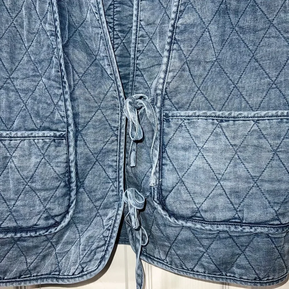 Entro Women's Denim Quilted Vest Size L - Picture 7 of 8